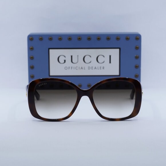 Gucci GG0762S 002 Square Sunglasses - Havana / Brown Gradient main image 6